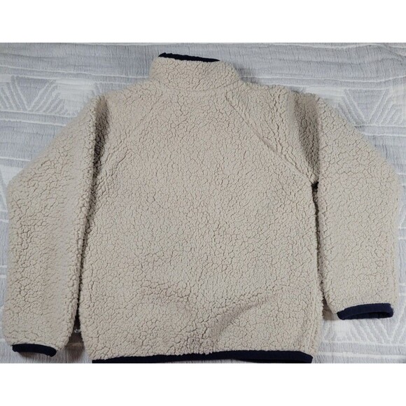 Columbia Kids Sherpa Fleece Jacket Cream / Navy Trim – Size XS (6/7) - Picture 5 of 6